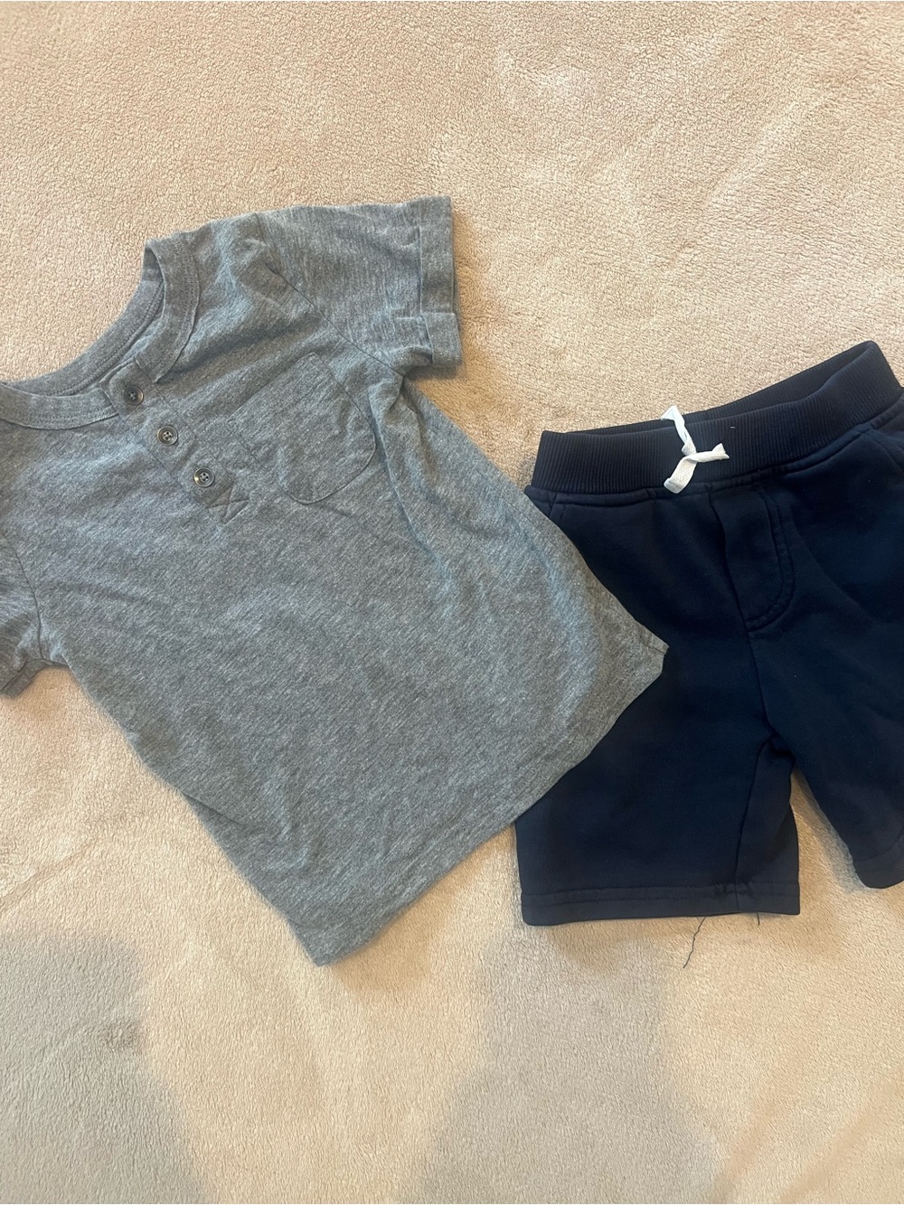Grey Henley Pocket Tee for Kids - Grey